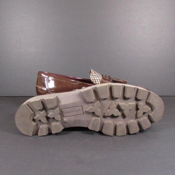 Franco Sarto BERSA Women's Loafers 9.5M Patent Leather, Hounds Tooth Plaid - Picture 7 of 9